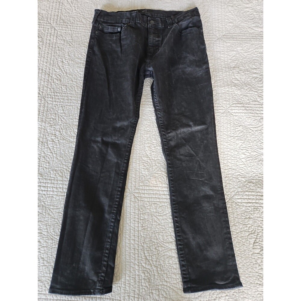 True Religion Jeans Mens 40x32 Black Geno No Flap Relaxed Slim Fit Denim